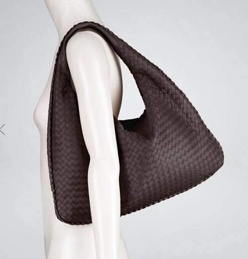 Bottega Veneta Nappa Hobo Lambskin Bag 5091 dark brown